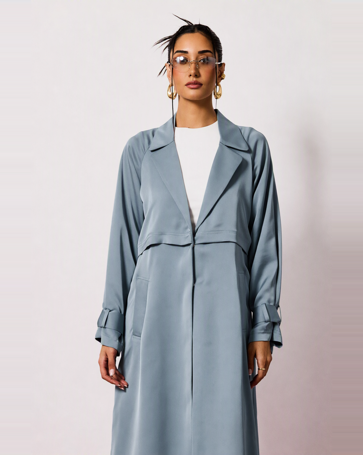 Ayla Abaya in Dusty Blue by FILO – view 4