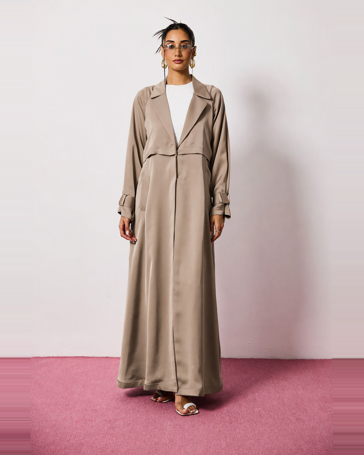 Ayla Abaya in Warm Taupe by FILO