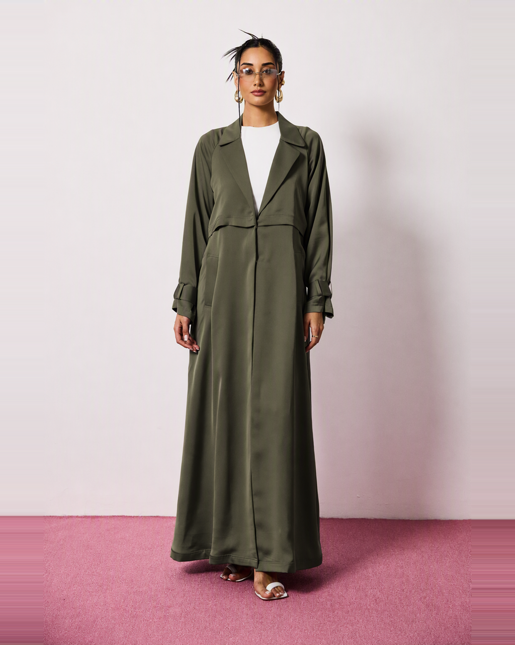 Ayla Abaya in Forest Olive by FILO