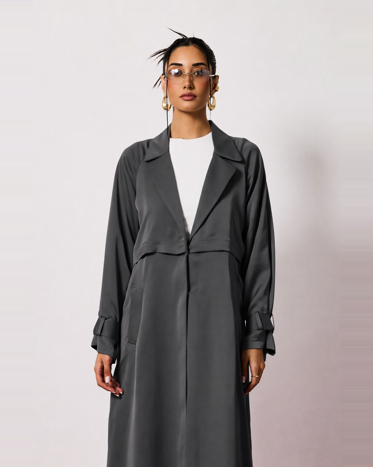 Ayla Abaya in Charcoal Grey by FILO – view 4