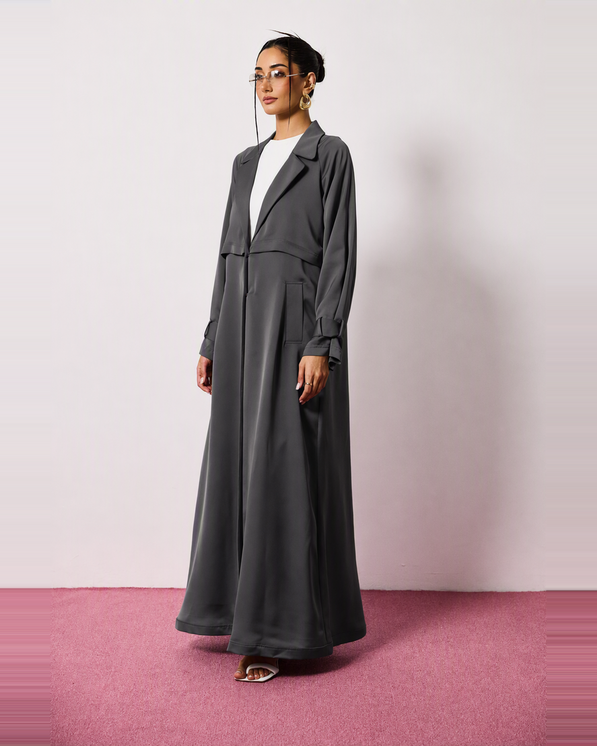Ayla Abaya in Charcoal Grey by FILO – view 2