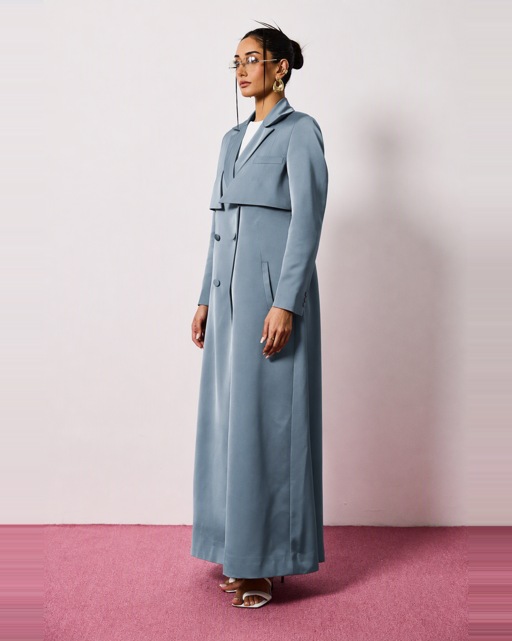 Mira Abaya in Dusty Blue by FILO – view 2