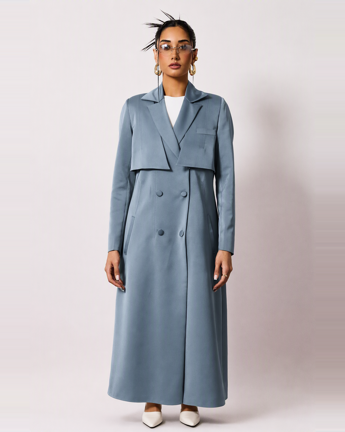 Mira Abaya in Dusty Blue by FILO – view 5