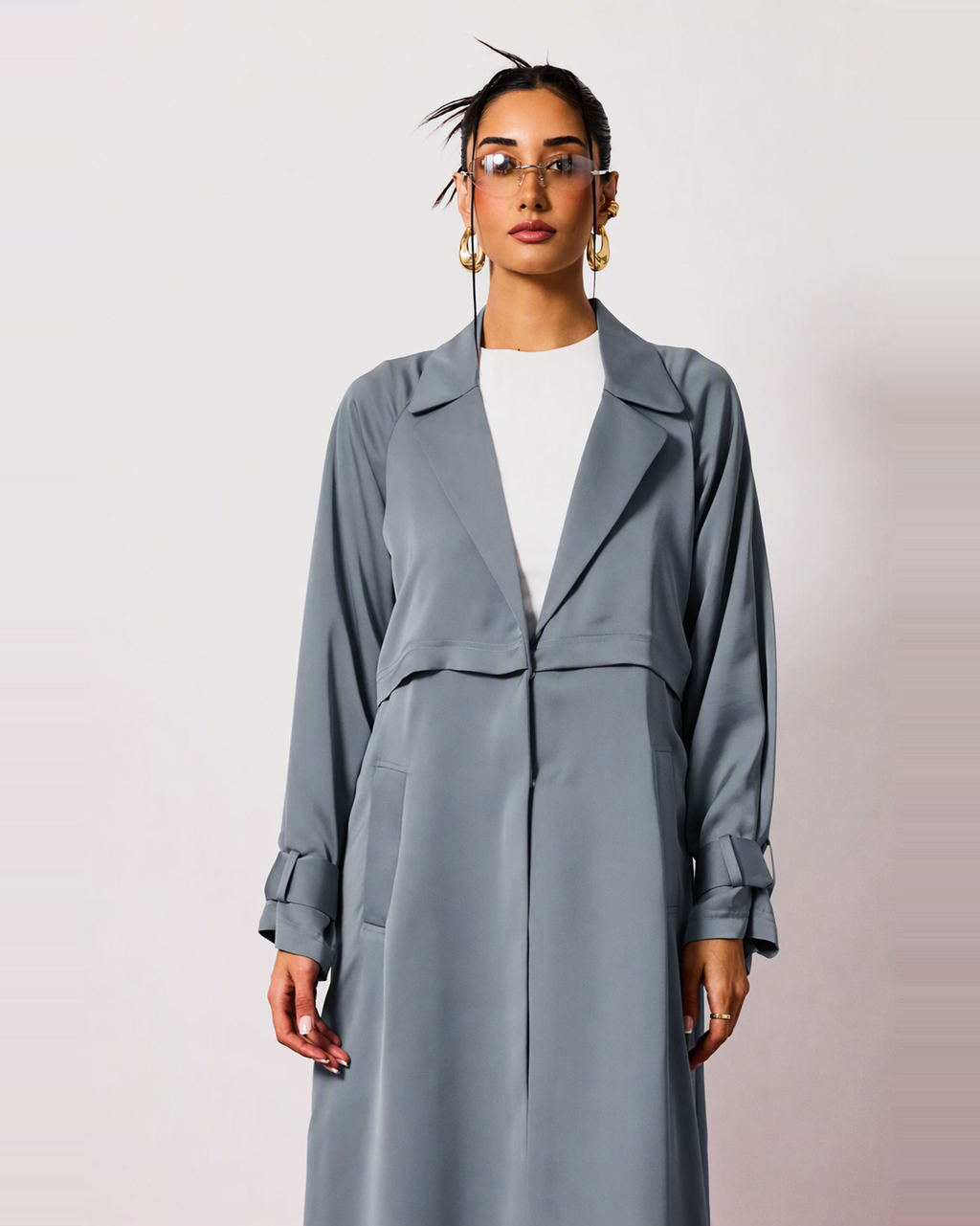 Ayla Abaya in Blue Grey by FILO – view 4