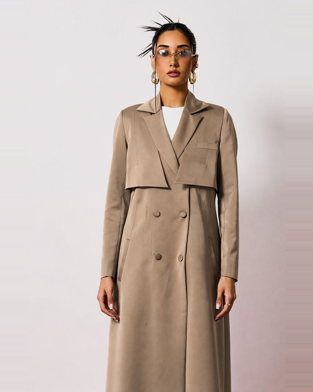 Mira Abaya in Warm Taupe by FILO – view 5