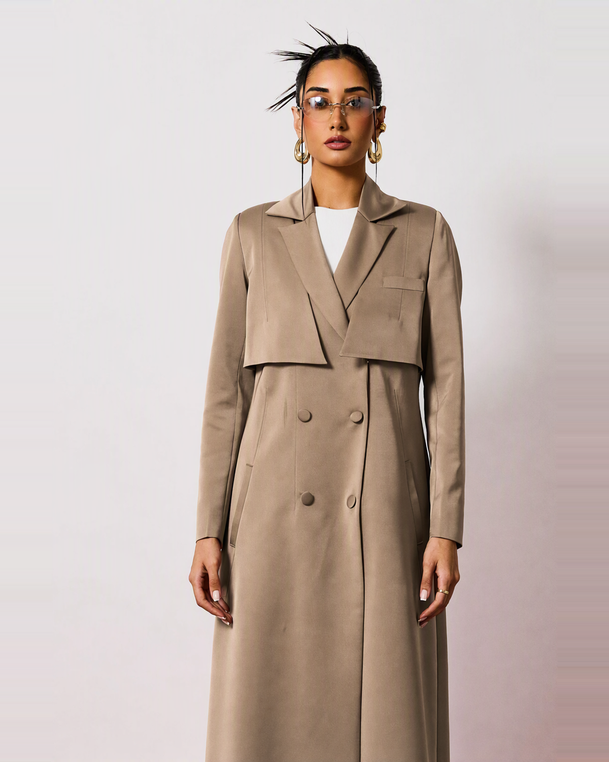 Mira Abaya in Warm Taupe by FILO – view 5