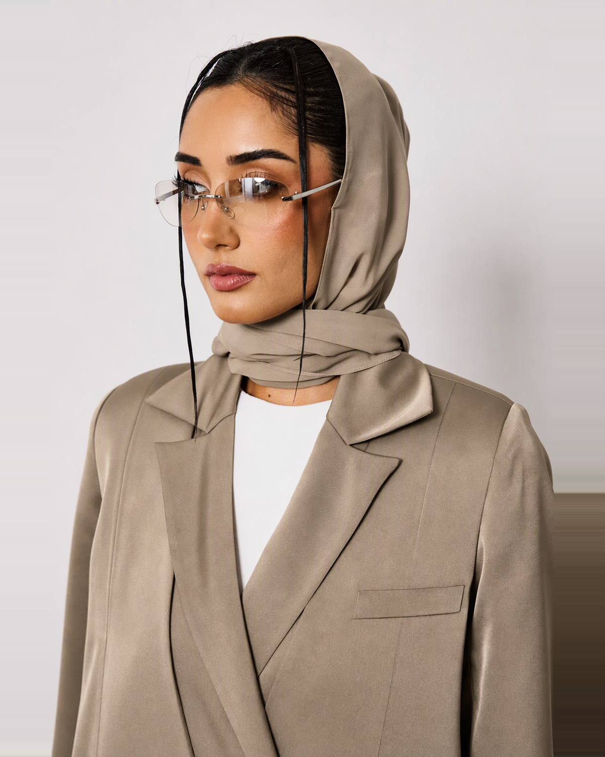 Mira Abaya in Warm Taupe by FILO – view 4