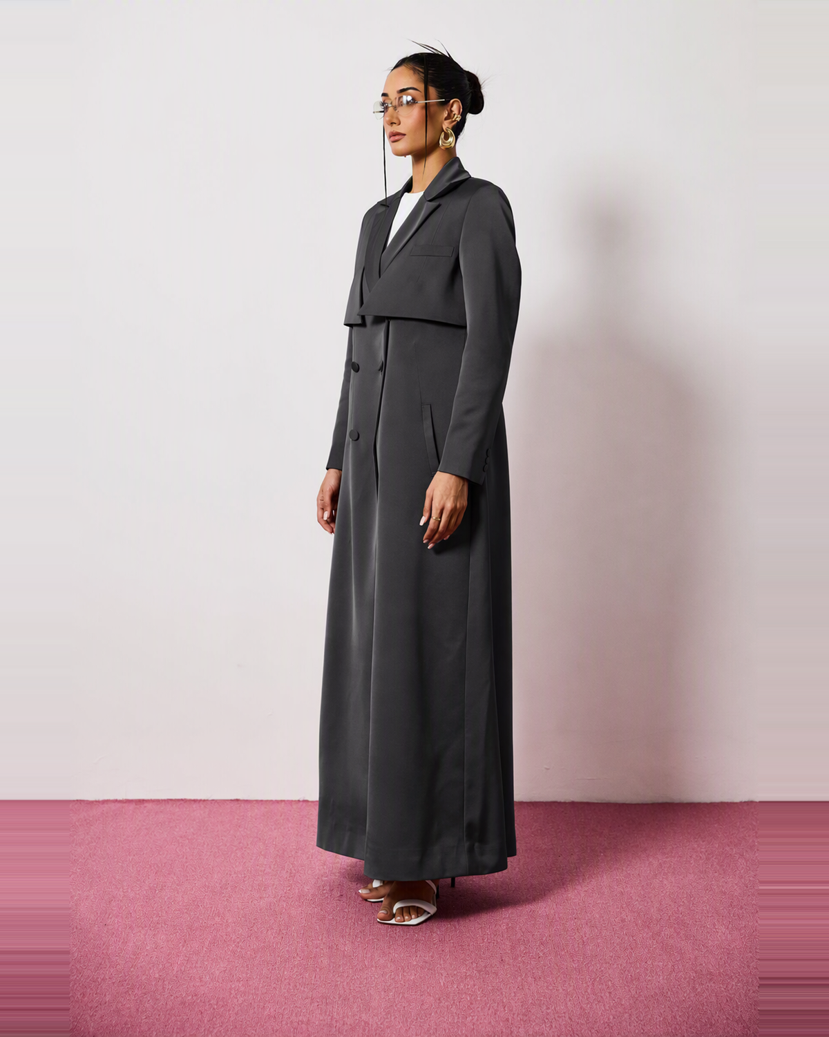 Mira Abaya in Charcoal Grey by FILO – view 2