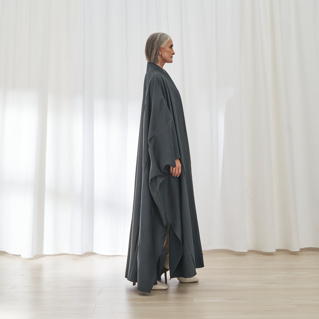 Rima abaya in Charcoal by FILO, side view
