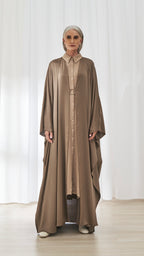 Jana abaya in Khaki by FILO, front view