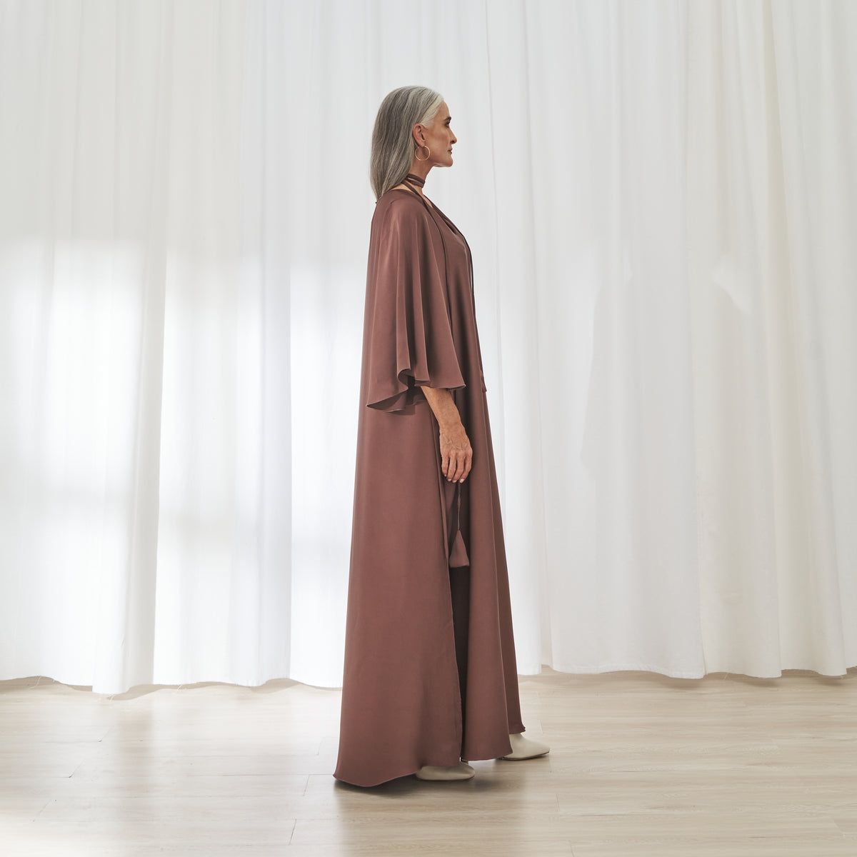 Najma dress in Mauve by FILO, side view