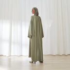 Sama dress in Sage by FILO, back view