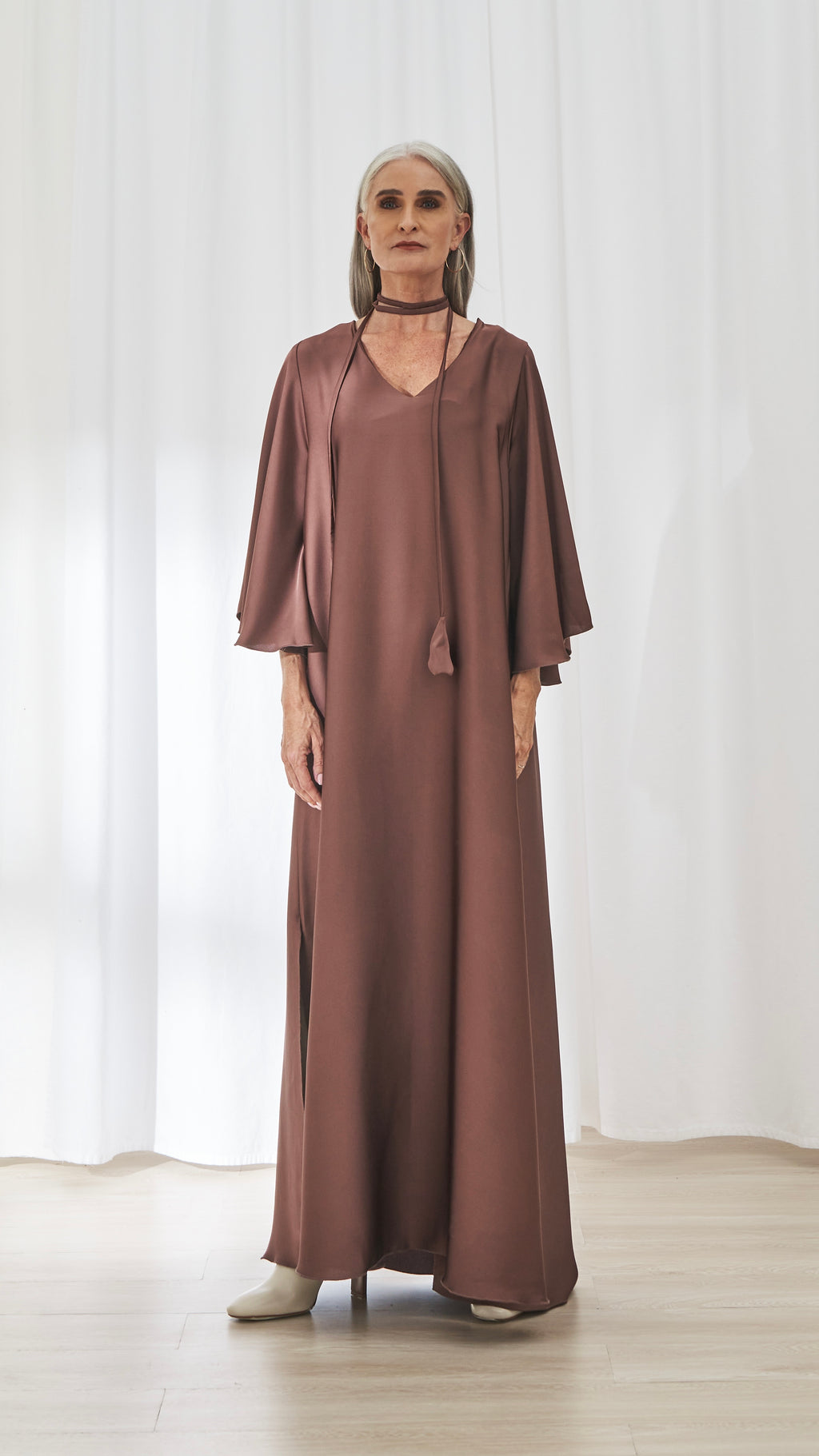Najma dress in Mauve by FILO, front view