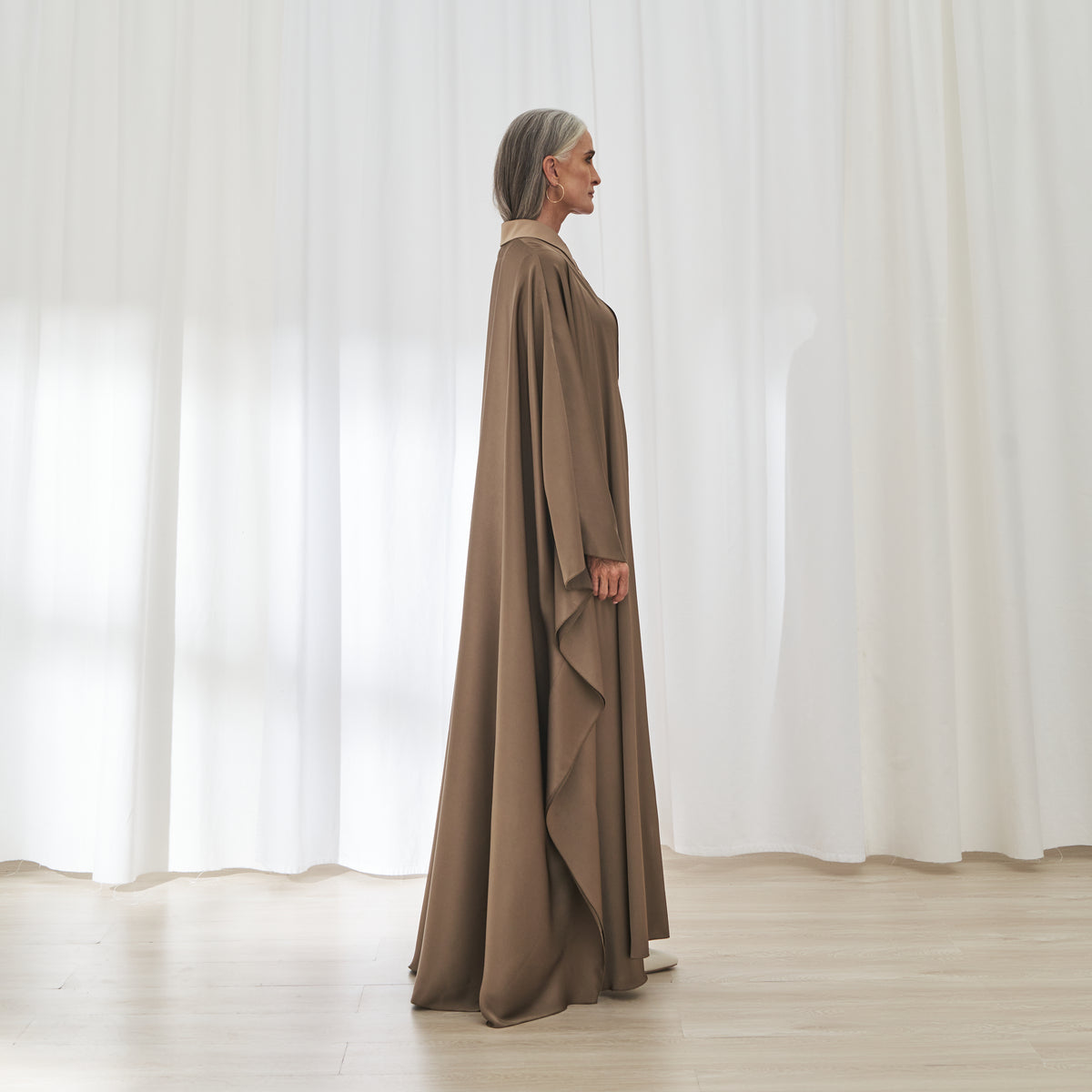 Jana abaya in Khaki by FILO, side view