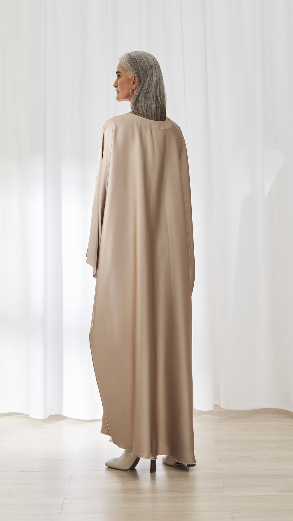 Qamar dress in Champagne by FILO, back view