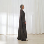 Layal abaya in Espresso by FILO, side view
