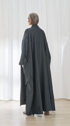 Rima abaya in Charcoal by FILO, back view