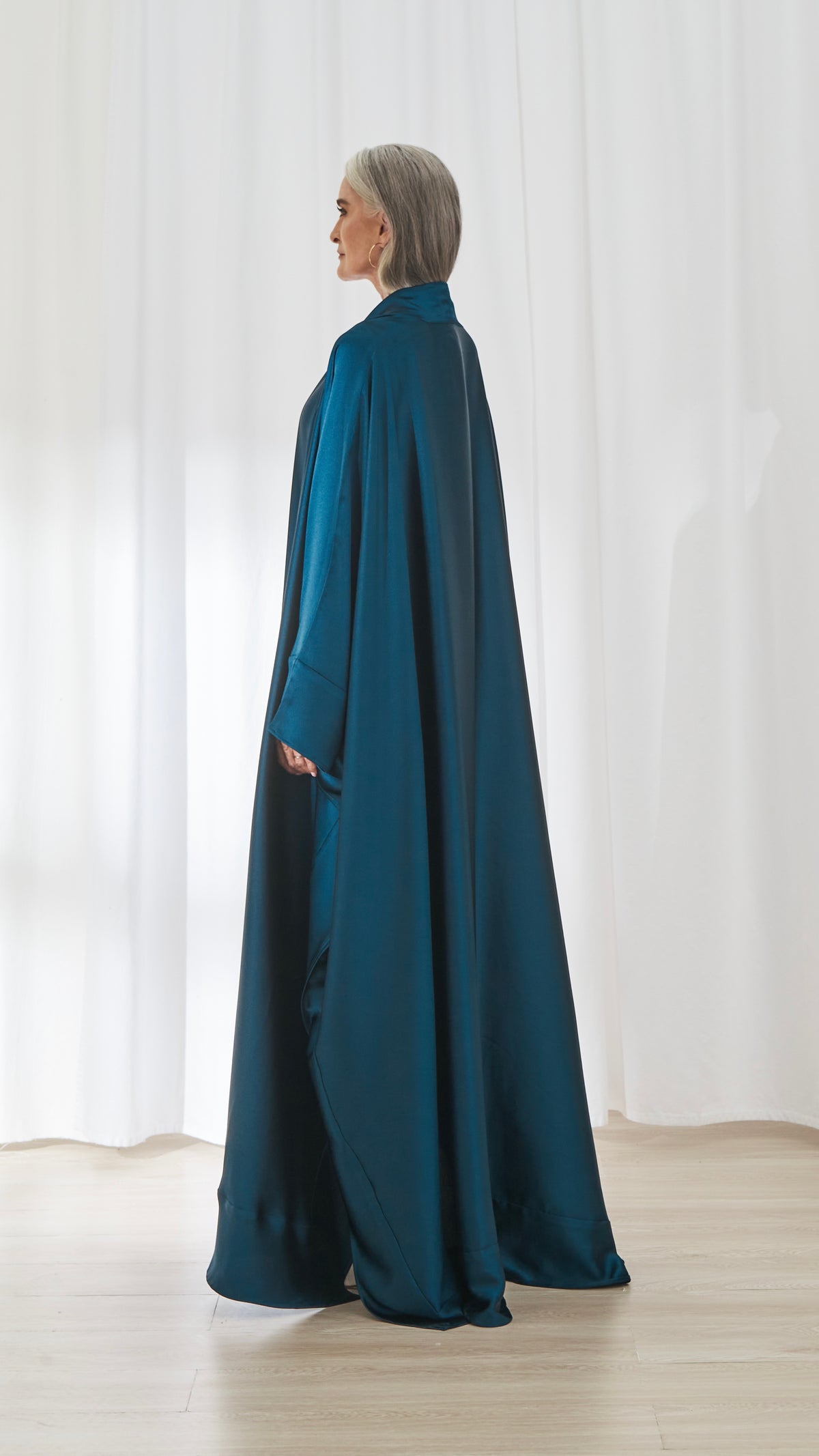 Maysa abaya in Petrol by FILO, back view