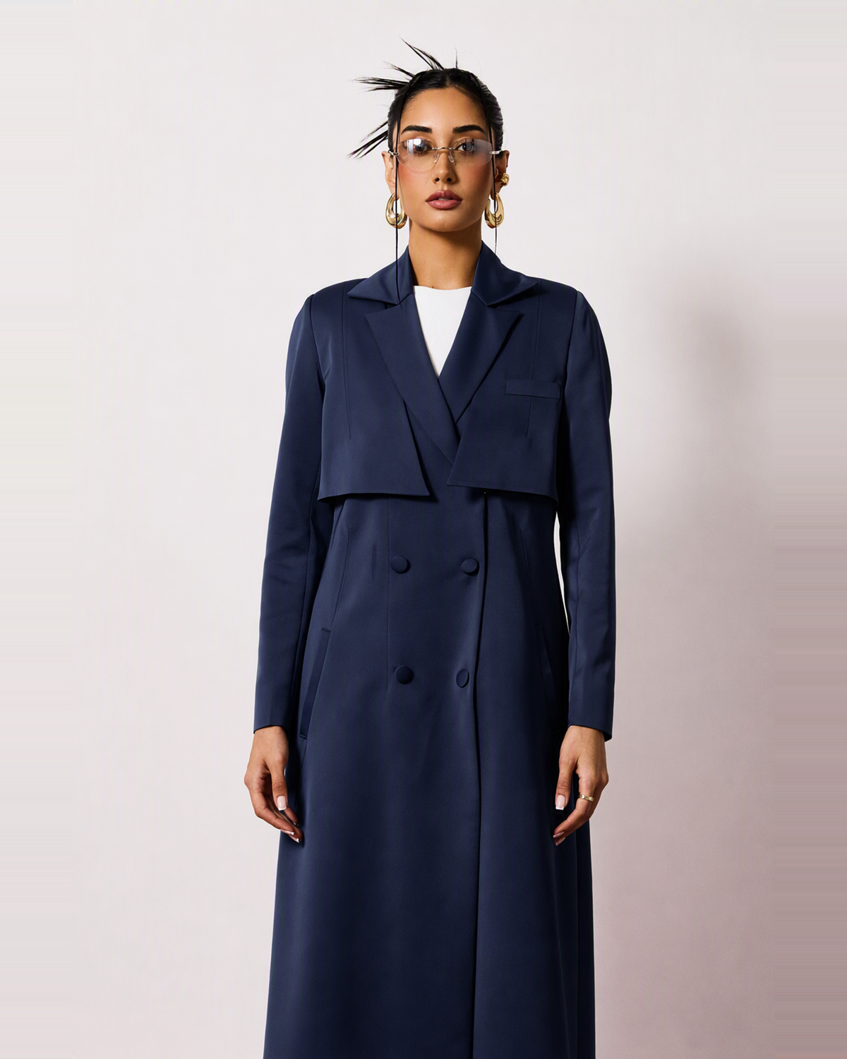 Mira Abaya in Navy Blue by FILO – view 4