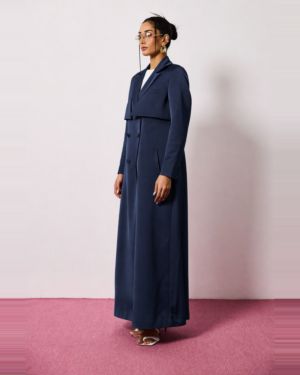 Mira Abaya in Navy Blue by FILO – view 2