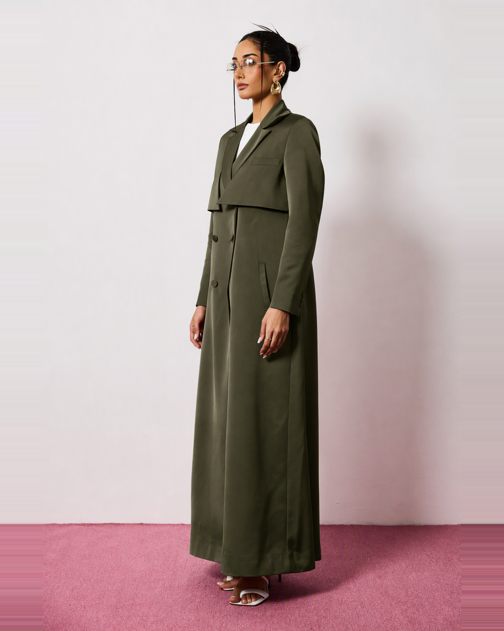 Mira Abaya in Forest Olive by FILO – view 2